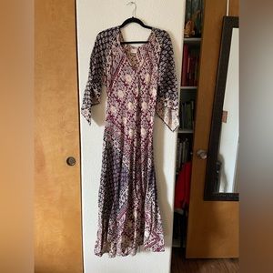 Vintage Indian Scarf sleeve Dress